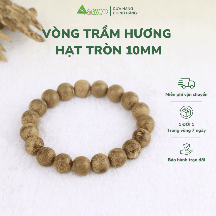 VÒNG TAY TRẦM HẠT TRÒN 10mm